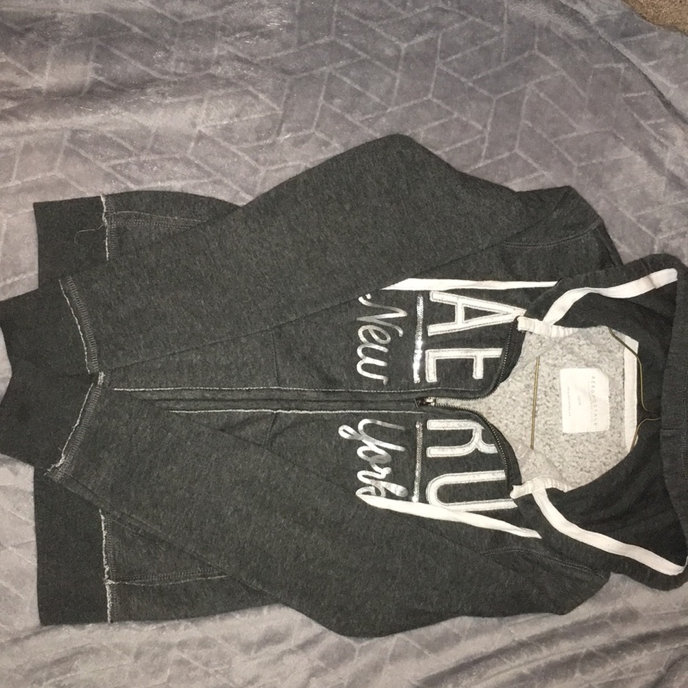 Aero New York Gray Hoodie Grey Hooded